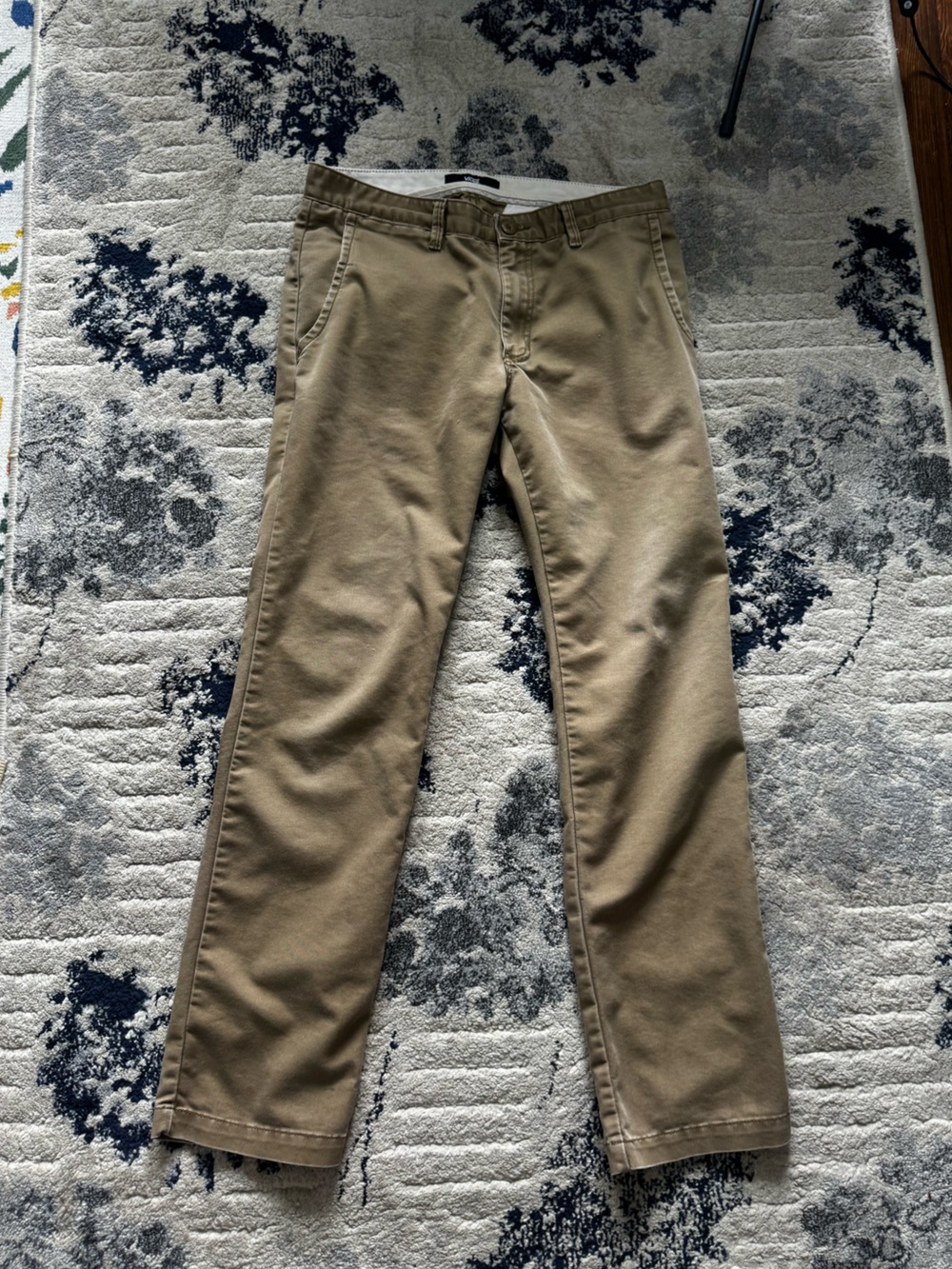 Men's Khaki Stretch Straight-Leg Pants